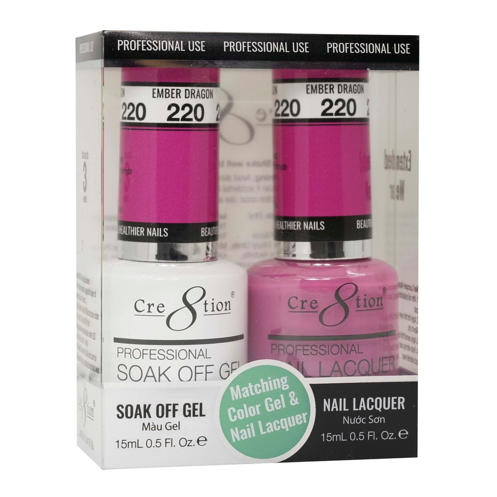 Cre8tion Matching Color Gel & Nail Lacquer - 220 Ember Dragon