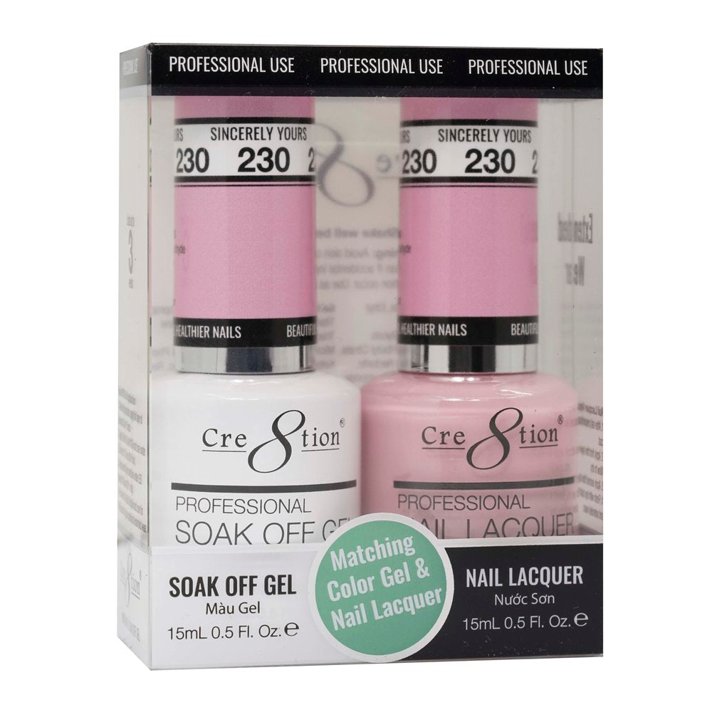 Cre8tion Matching Color Gel & Nail Lacquer - 230 Sincerely Yours