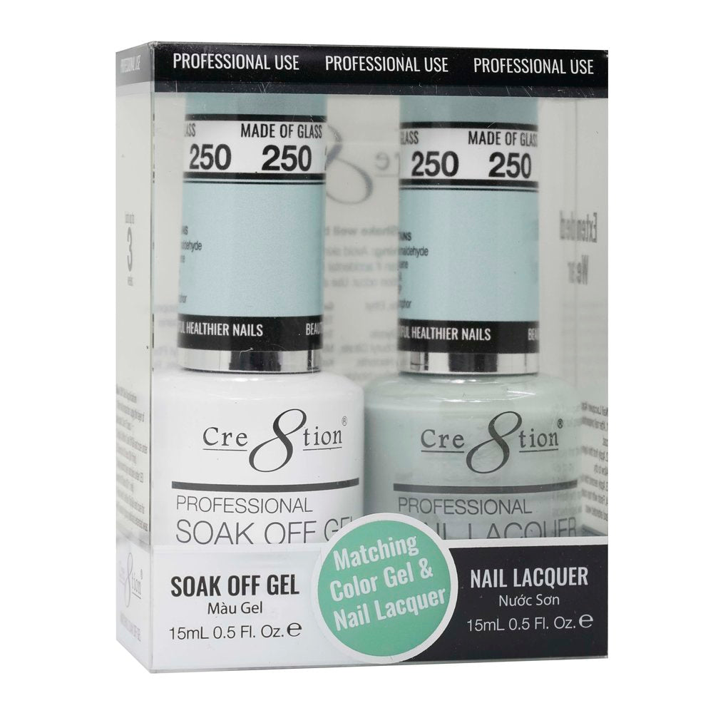 Cre8tion Matching Color Gel & Nail Lacquer - 250 Made of Glass
