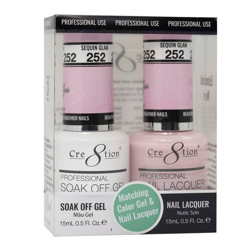 Cre8tion Matching Color Gel & Nail Lacquer - 252 Sequin Glam
