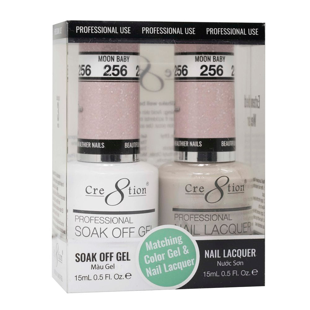 Cre8tion Matching Color Gel & Nail Lacquer - 256 Moon Baby