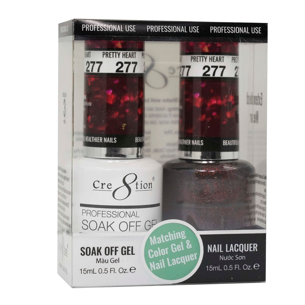 Cre8tion Matching Color Gel & Nail Lacquer - 277 Pretty Heart