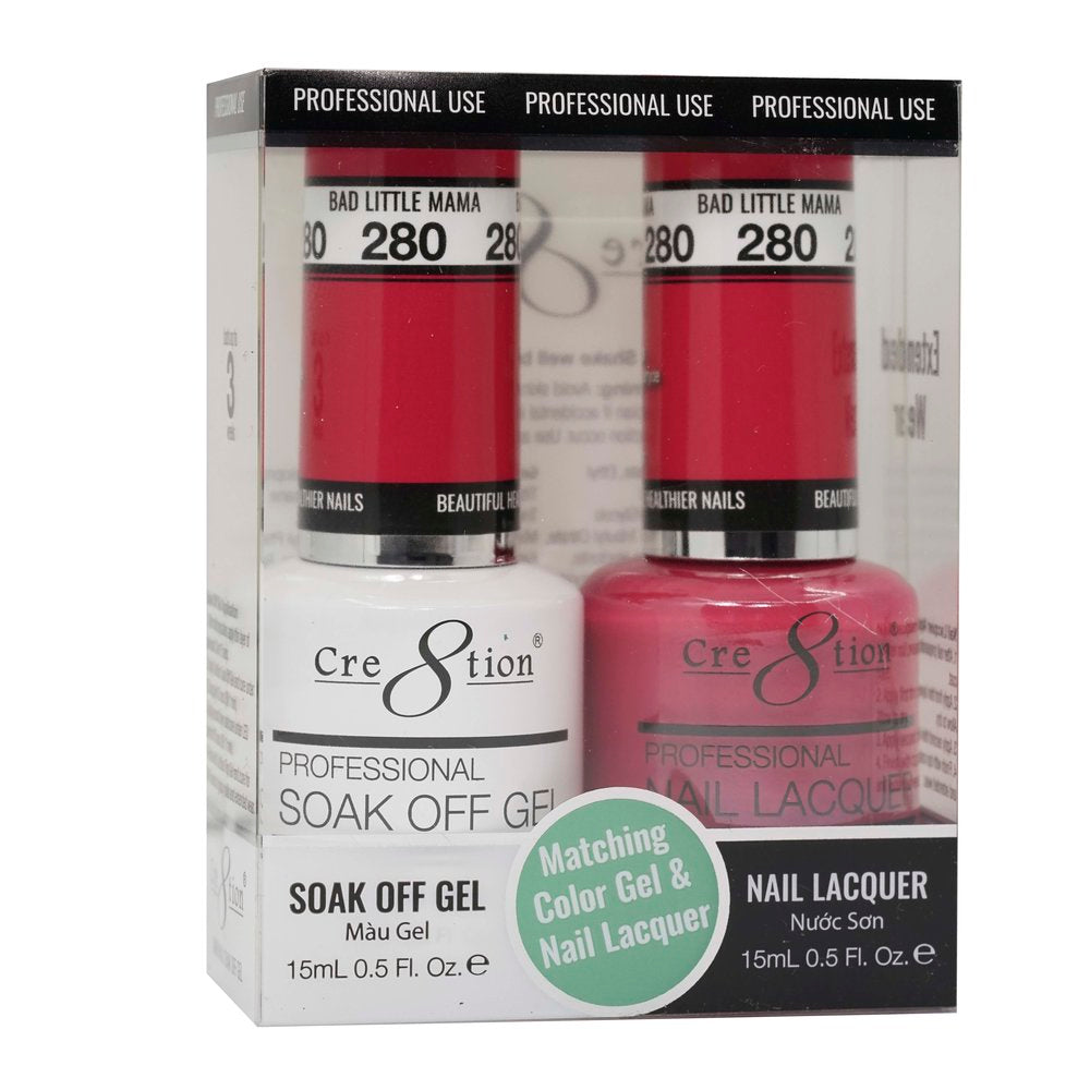 Cre8tion Matching Color Gel & Nail Lacquer - 280 Bad Little Mama