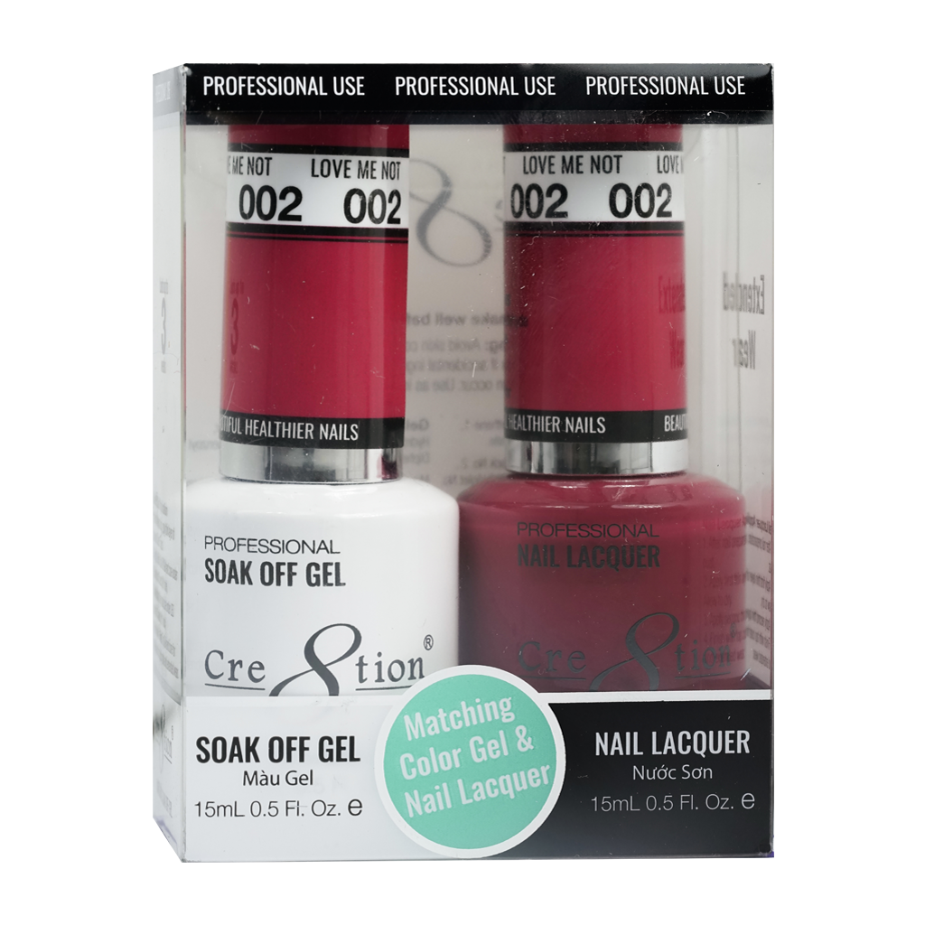 Cre8tion Matching Color Gel & Nail Lacquer - 002 Love Me Not