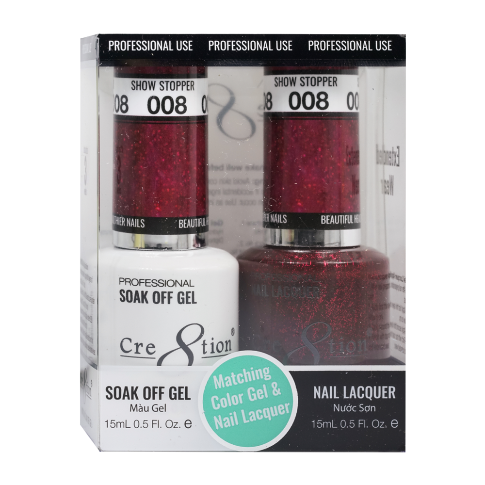 Cre8tion Matching Color Gel & Nail Lacquer - 008 Show Stopper