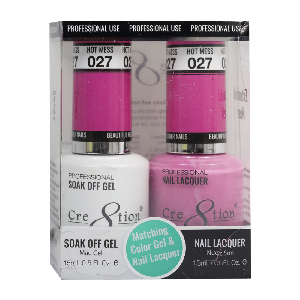 Cre8tion Matching Color Gel & Nail Lacquer - 027 Hot Mess