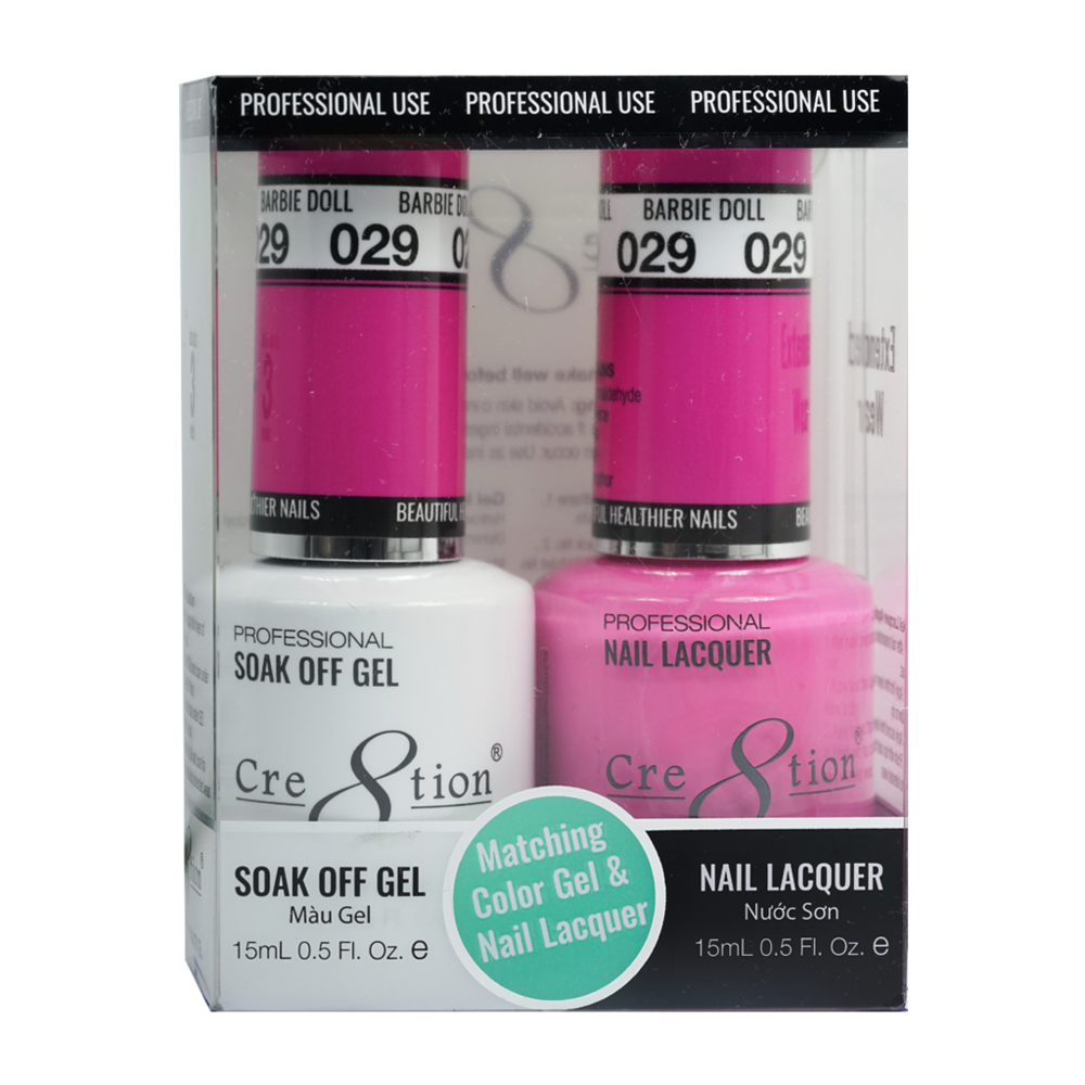 Cre8tion Matching Color Gel & Nail Lacquer - 029 Barbie Doll