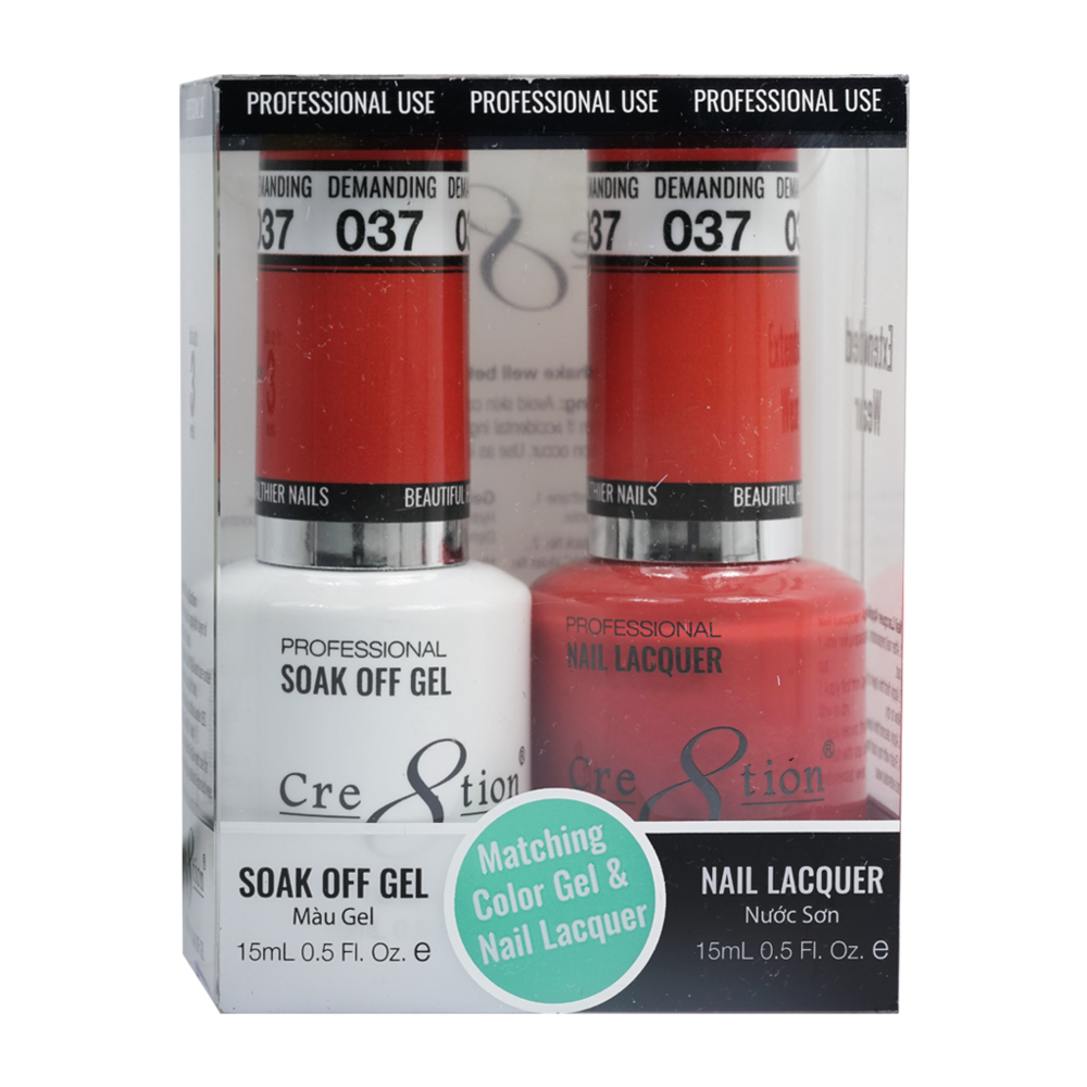 Cre8tion Matching Color Gel & Nail Lacquer - 037 Demanding