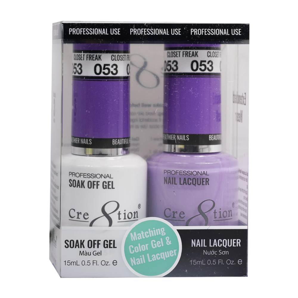 Cre8tion Matching Color Gel & Nail Lacquer - 053 Closet Freak