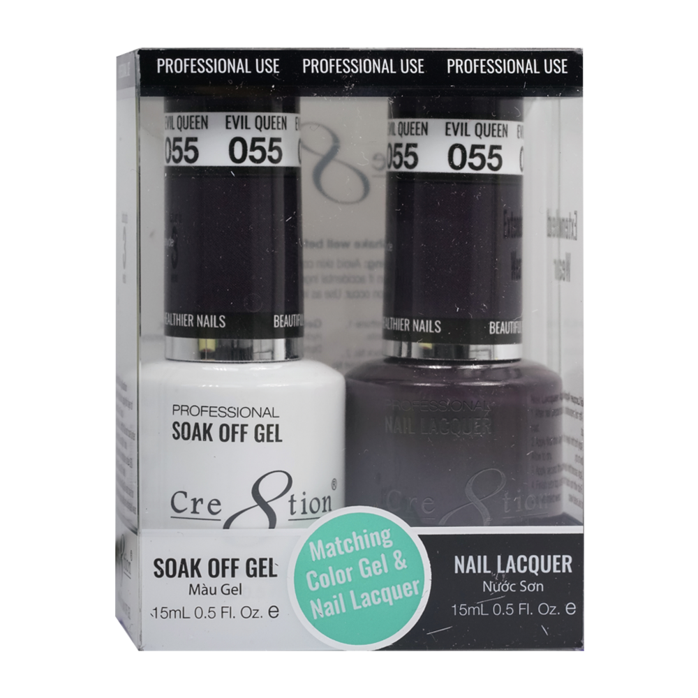 Cre8tion Matching Color Gel & Nail Lacquer - 055 Evil Queen
