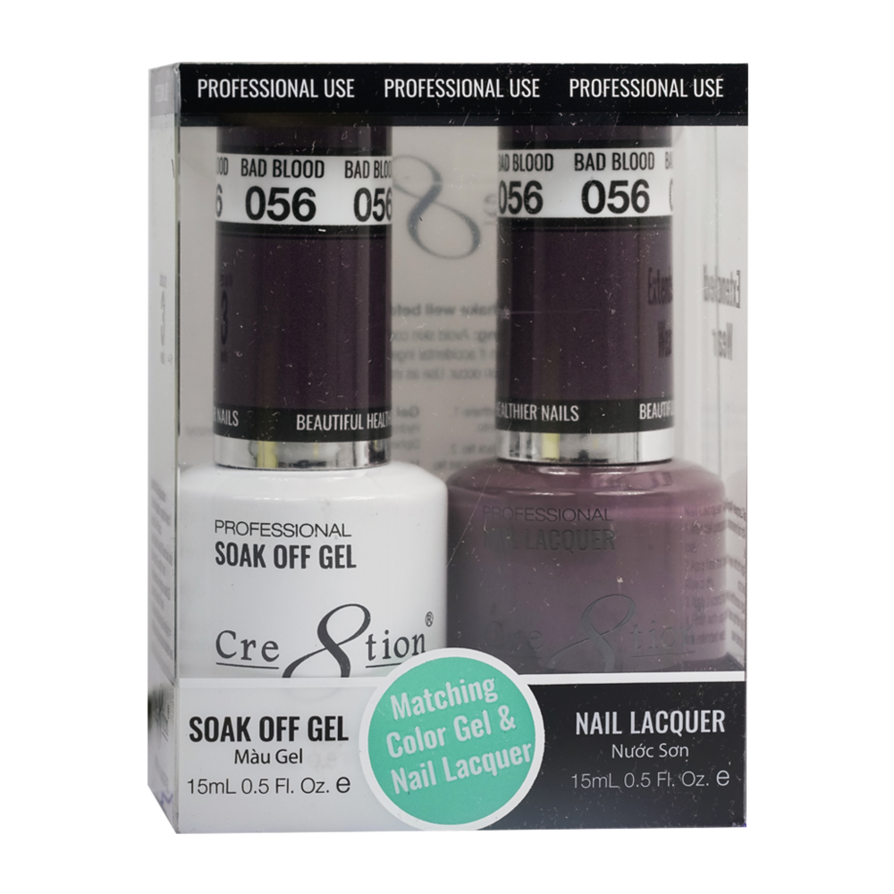Cre8tion Matching Color Gel & Nail Lacquer - 056 Bad Blood