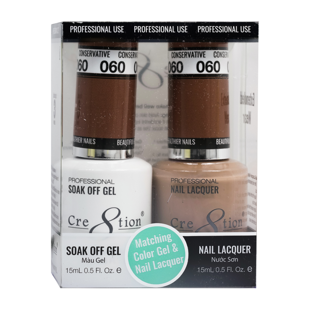 Cre8tion Matching Color Gel & Nail Lacquer - 060 Conservative