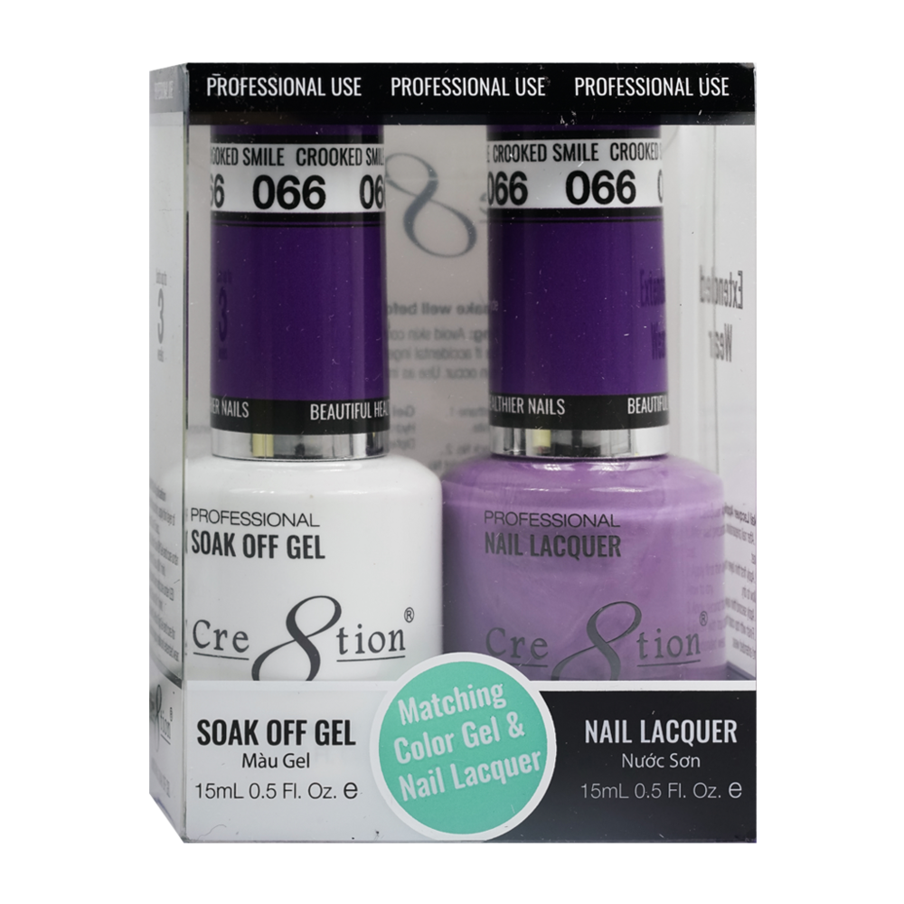 Cre8tion Matching Color Gel & Nail Lacquer - 066 Crooked Smile