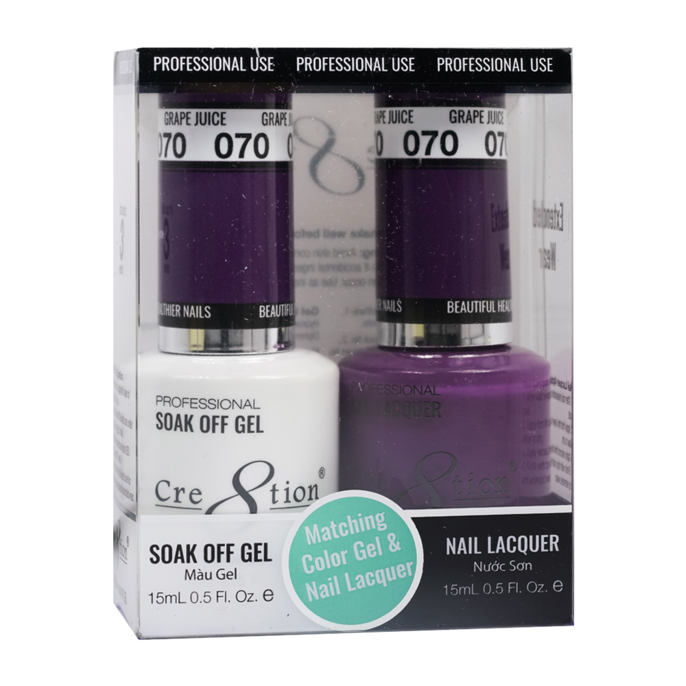 Cre8tion Matching Color Gel & Nail Lacquer - 070 Grape Juice