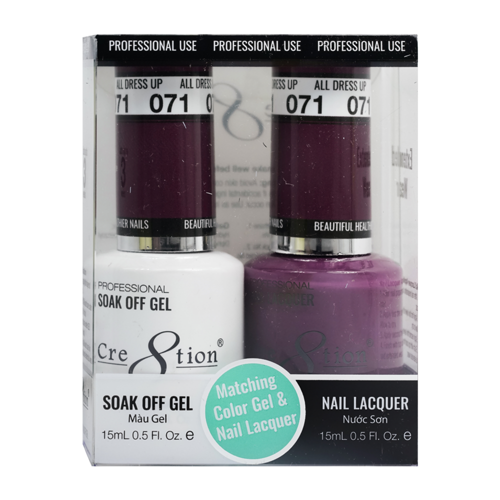 Cre8tion Matching Color Gel & Nail Lacquer - 071 All Dressed Up