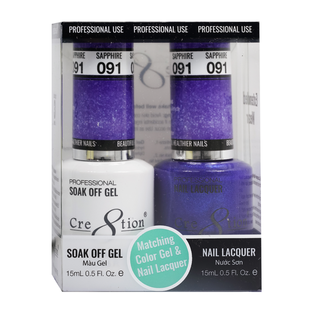 Cre8tion Matching Color Gel & Nail Lacquer - 091 Sapphire