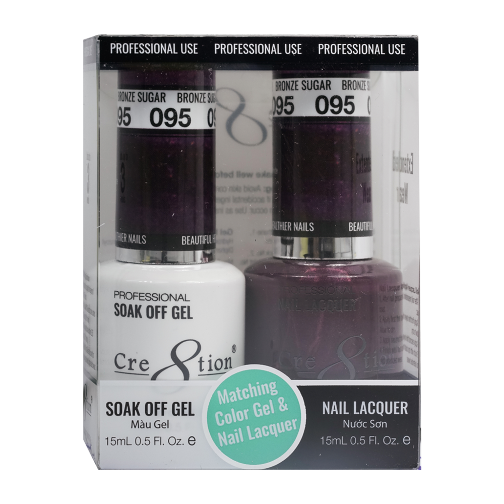 Cre8tion Matching Color Gel & Nail Lacquer - 095 Bronze Sugar