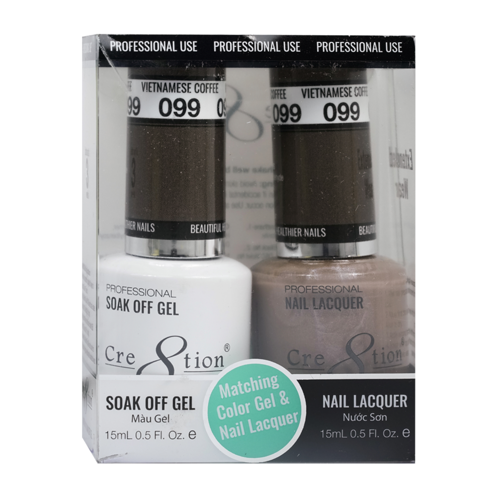 Cre8tion Matching Color Gel & Nail Lacquer - 099 Vietnamese Coffee