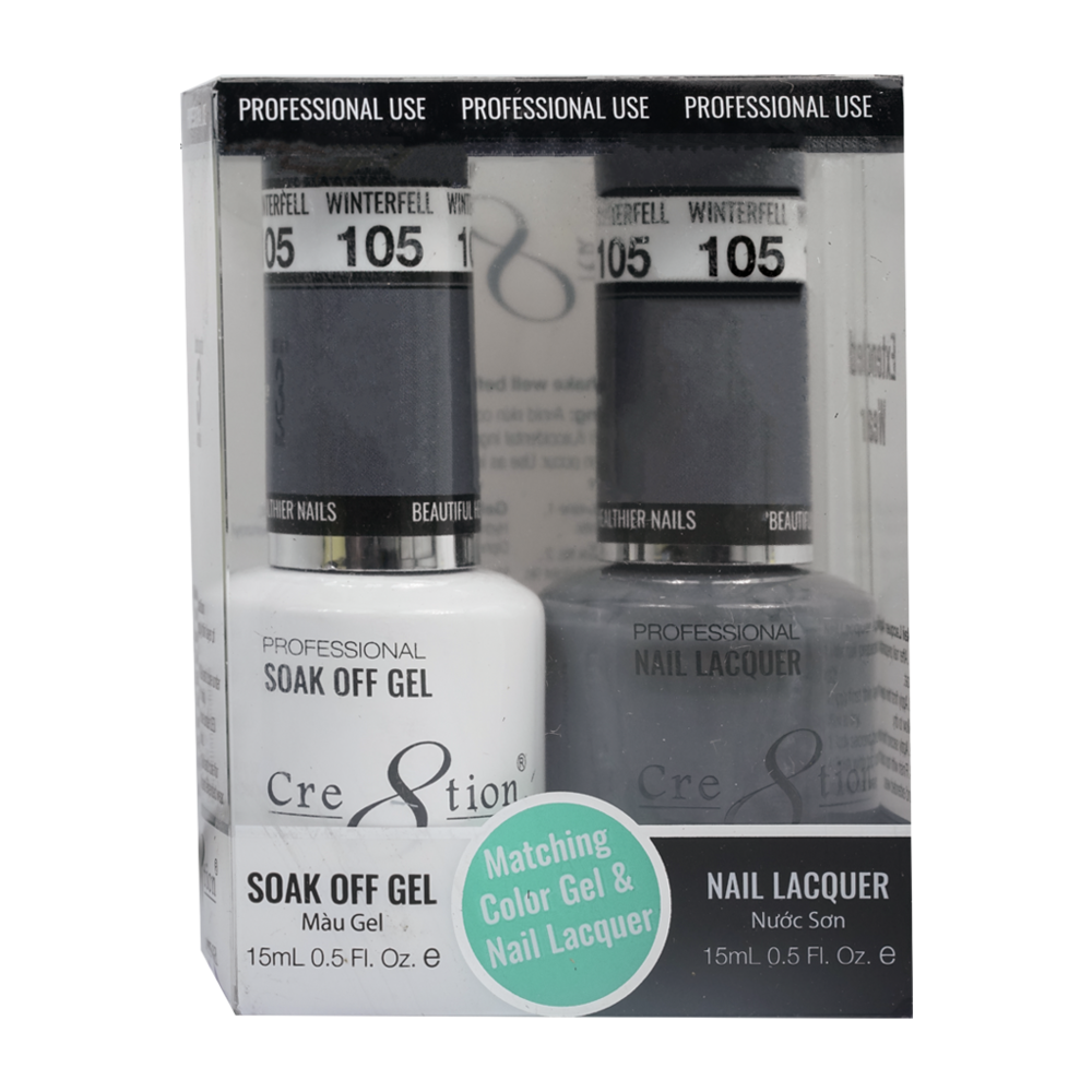 Cre8tion Matching Color Gel & Nail Lacquer - 105 Winterfell