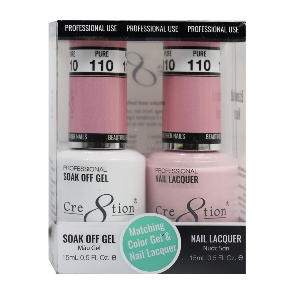 Cre8tion Matching Color Gel & Nail Lacquer - 110 Pure