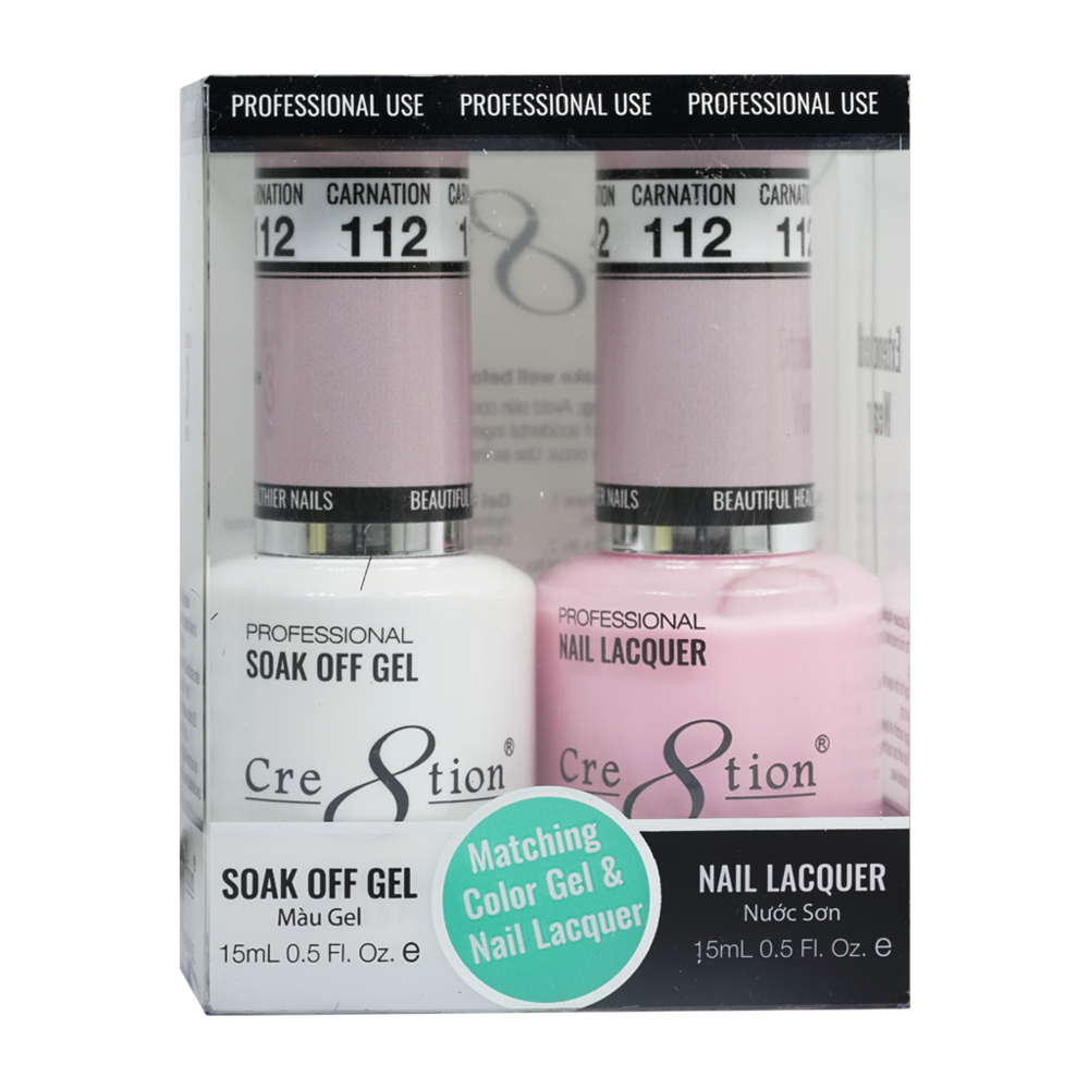 Cre8tion Matching Color Gel & Nail Lacquer - 112 Carnation
