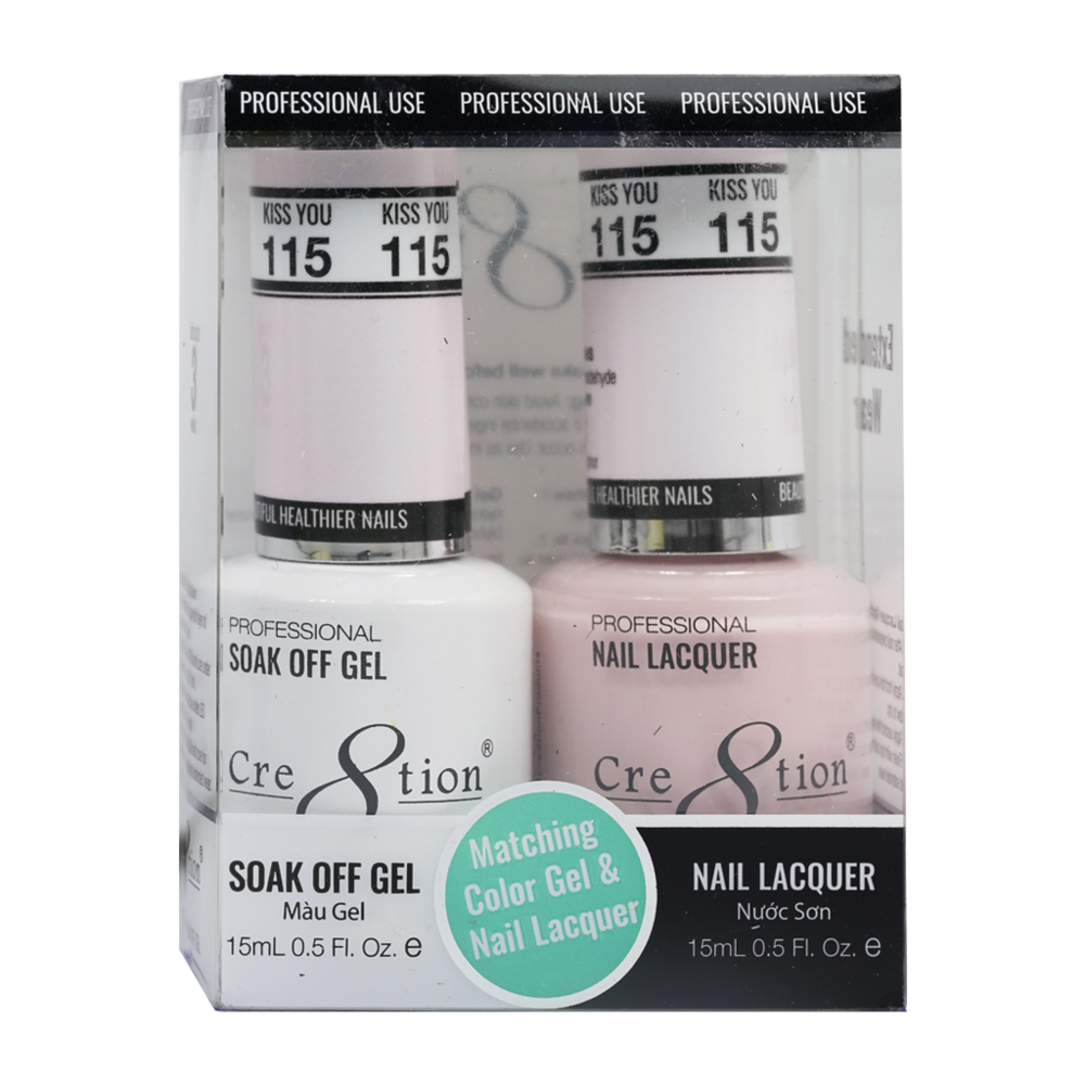 Cre8tion Matching Color Gel & Nail Lacquer - 115 Kiss You