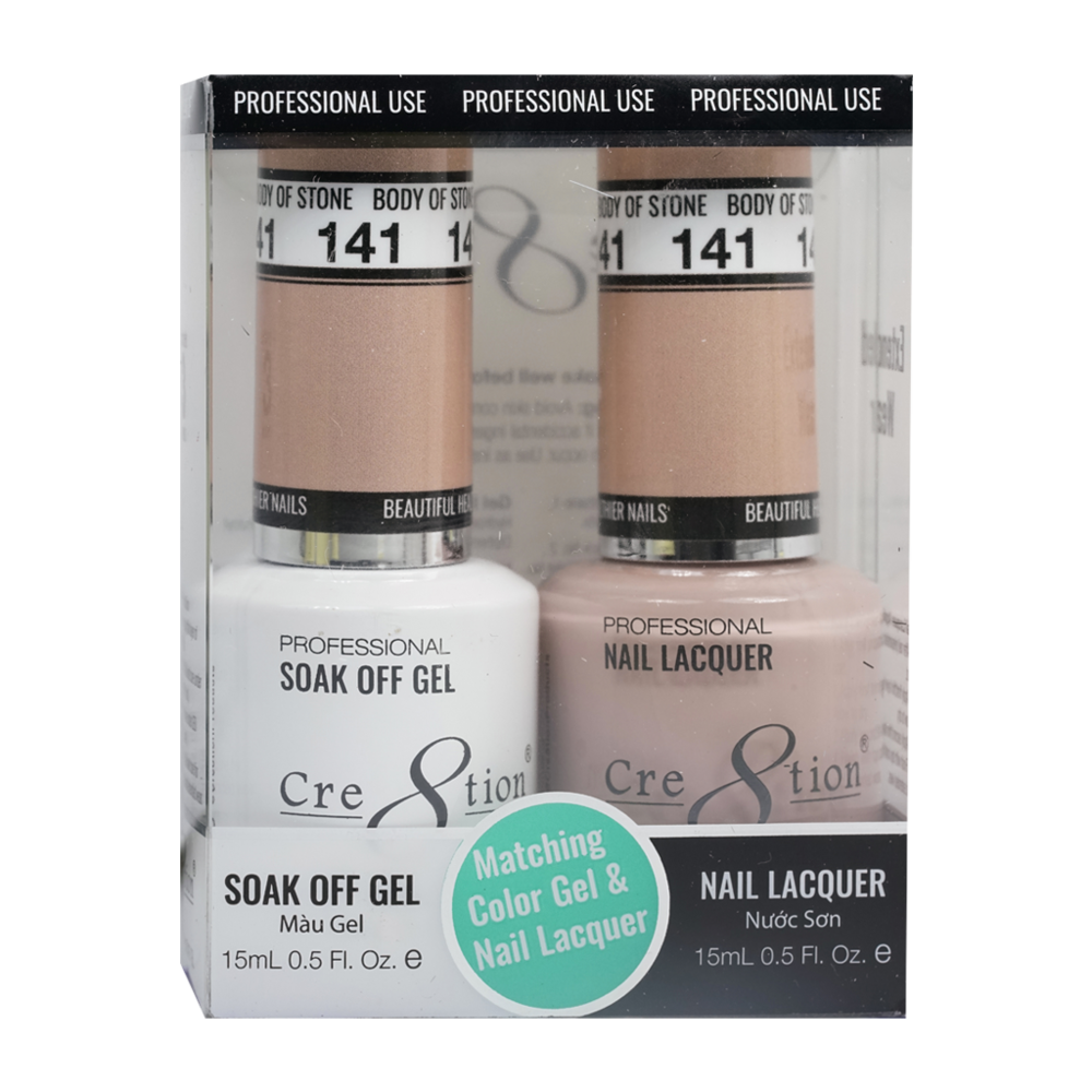 Cre8tion Matching Color Gel & Nail Lacquer - 141 Body Of Stone