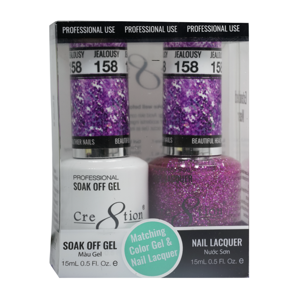 Cre8tion Matching Color Gel & Nail Lacquer - 158 Jealousy