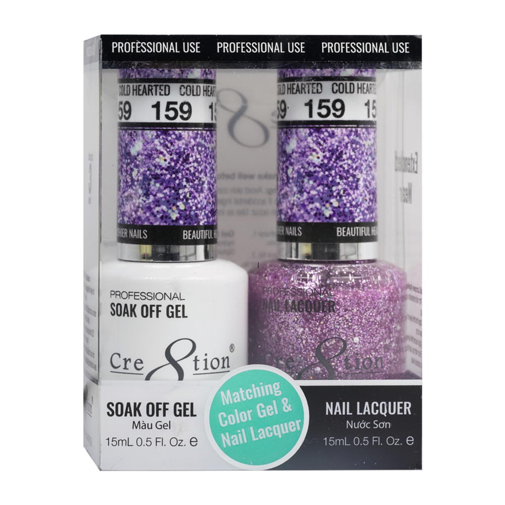 Cre8tion Matching Color Gel & Nail Lacquer - 159 Cold Hearted
