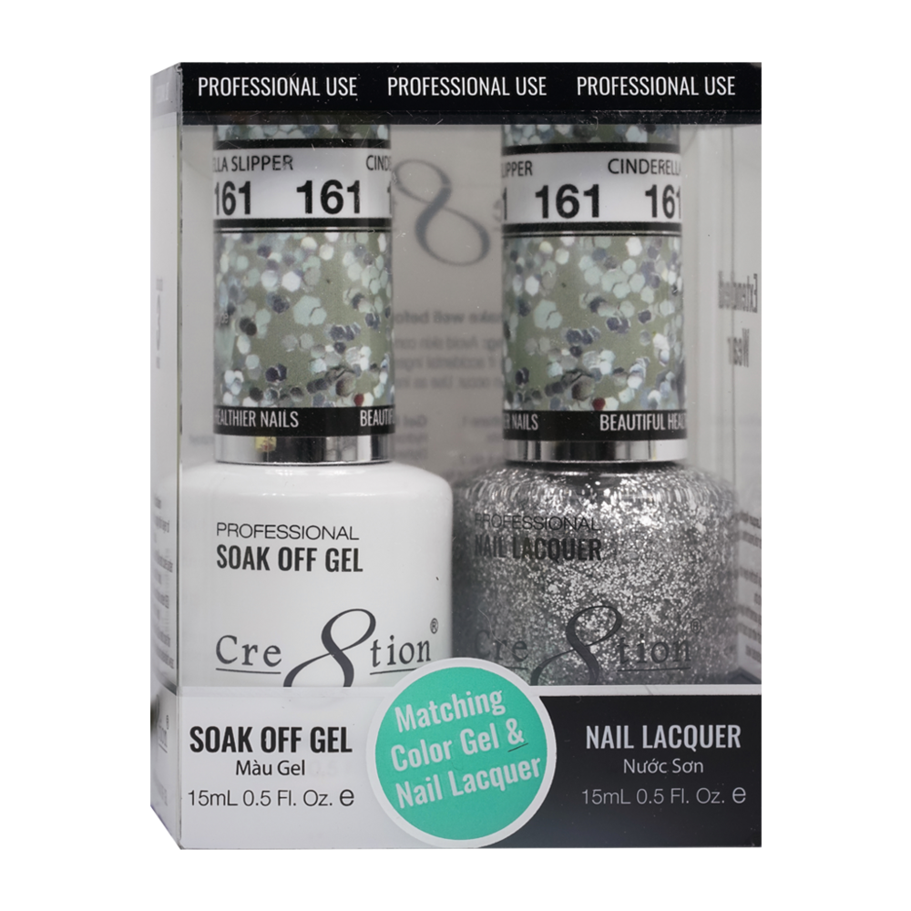 Cre8tion Matching Color Gel & Nail Lacquer - 161 Cinderella's Slipper