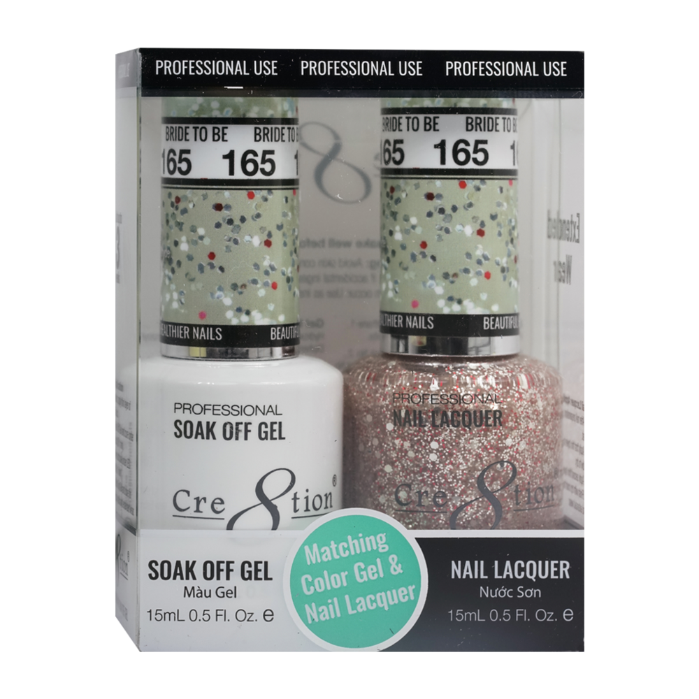 Cre8tion Matching Color Gel & Nail Lacquer - 165 Bride to be