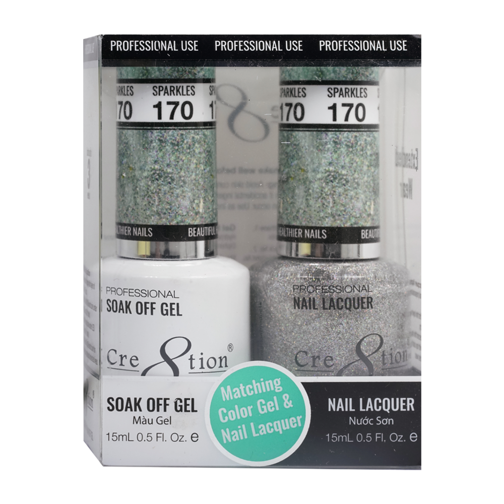 Cre8tion Matching Color Gel & Nail Lacquer - 170 Sparkless