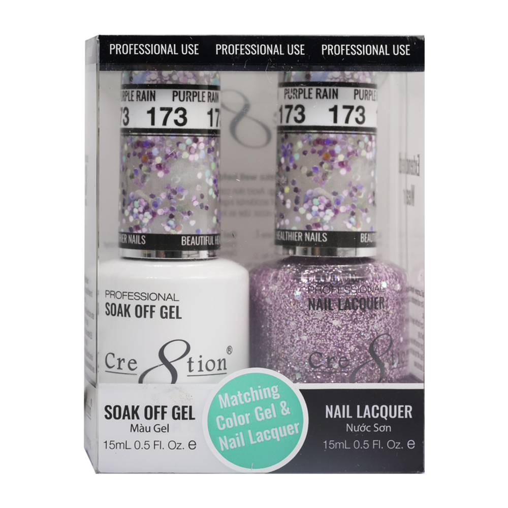 Cre8tion Matching Color Gel & Nail Lacquer - 173 Purple Rain