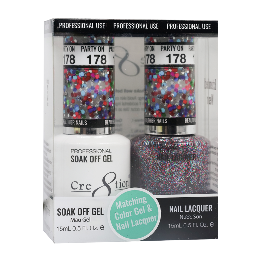 Cre8tion Matching Color Gel & Nail Lacquer - 178 Party on