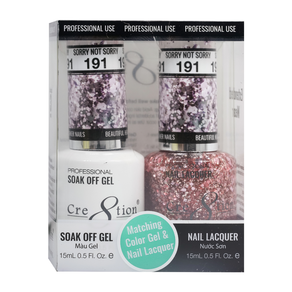 Cre8tion Matching Color Gel & Nail Lacquer - 191 Sorry Not Sorry