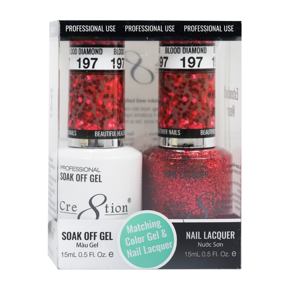Cre8tion Matching Color Gel & Nail Lacquer - 197 Blood Diamond