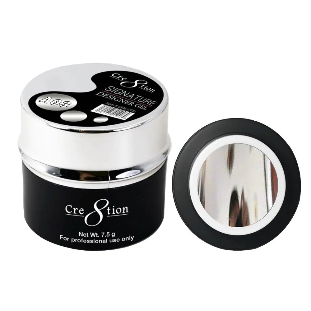 Cre8tion Signature Designer Art Gel - Mirror Silver (7.5g Jar)