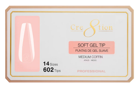 Cre8tion Soft Tips- COFFIN MEDIUM - 14 sizes, 602 pcs.