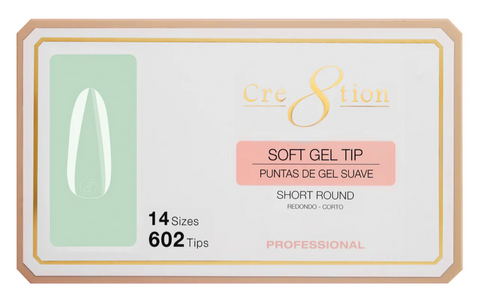 Cre8tion Soft Tips- ROUND SHORT - 14 sizes, 602 pcs.