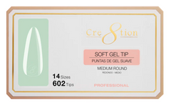 Cre8tion Soft Tips- ROUND MEDIUM - 14 sizes, 602 pcs.