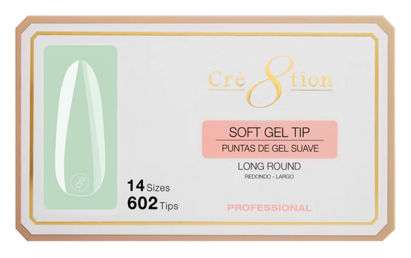 Cre8tion Soft Tips- ROUND LONG - 14 sizes, 602 pcs.