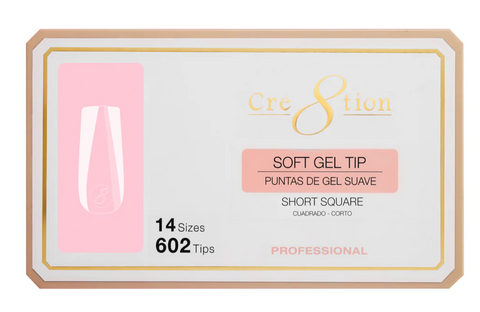 Cre8tion Soft Tips- SQUARE MEDIUM - 14 sizes, 602 pcs.