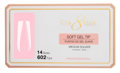 Cre8tion Soft Tips- SQUARE MEDIUM - 14 sizes, 602 pcs.