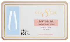 Cre8tion Soft Tips- COFFIN LONG - 14 sizes, 602 pcs.