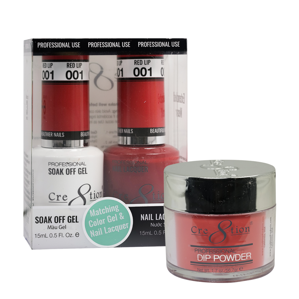 Cre8tion Matching Trio Set - 001 Red Lip