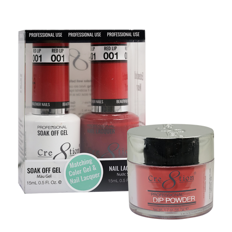 Cre8tion Matching Trio Set - 001 Red Lip