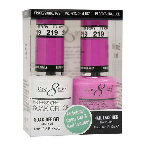 Cre8tion Matching Color Gel & Nail Lacquer - 219 Its Poppy