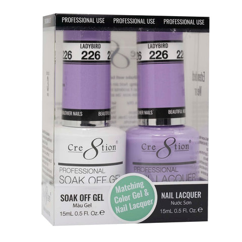 Cre8tion Matching Color Gel & Nail Lacquer - 226 Ladybird