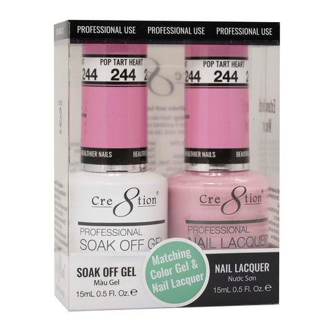 Cre8tion Matching Color Gel & Nail Lacquer - 244 Pop Tart Heart