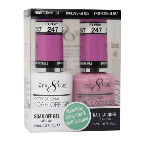 Cre8tion Matching Color Gel & Nail Lacquer - 247 Tea Party